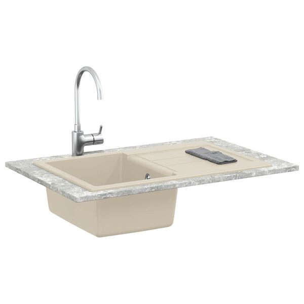 vidaXL Sink Beige 780 x 500 mm 80% Quartz and 20% Resin