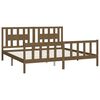 vidaXL Bed Frame without Mattress Brown Solid Wood Pine Super King Size