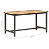 vidaXL Dining Table 140x70x76 cm Solid Rough Mango Wood