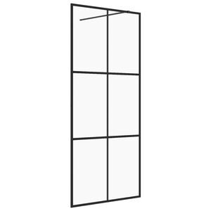 vidaXL Walk-in Shower Wall with Clear ESG Glass 100x195 cm Black