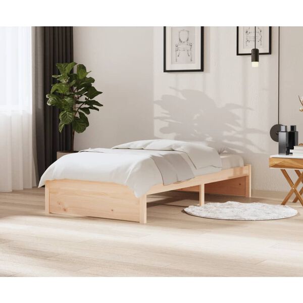 vidaXL Bed Frame without Mattress Solid Wood 100x200 cm