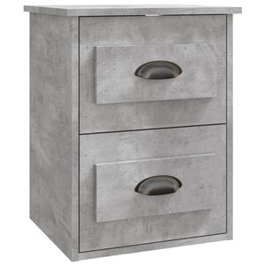 vidaXL Wall-mounted Bedside Cabinet Concrete Grey 41,5x36x53cm