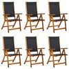 vidaXL Folding Garden Chairs 6 pcs Solid Wood Acacia and Textilene