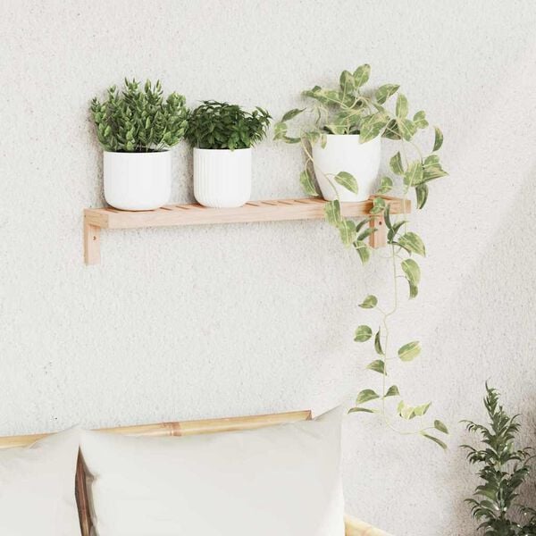 vidaXL Wall Hanging Rack Beige 62 x 10 x 12.5 cm Solid Walnut wood