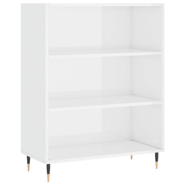 vidaXL Bookcase High Gloss White 69.5x32.5x90 cm Engineered Wood