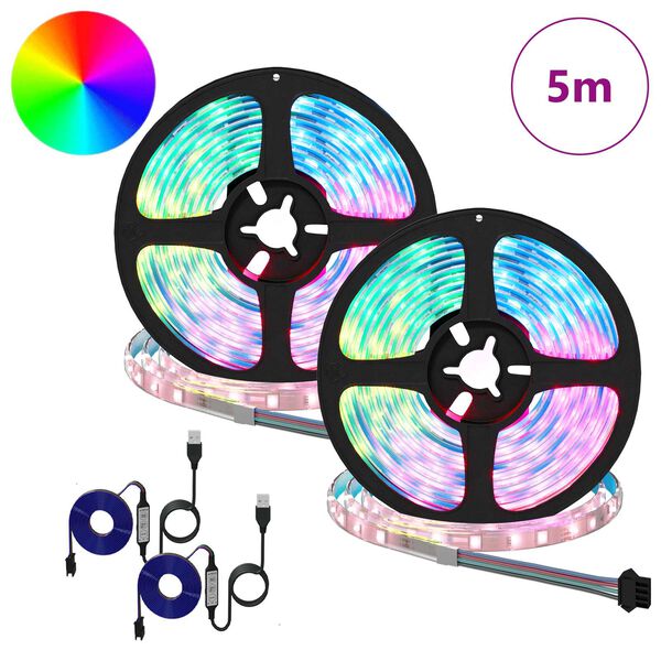 vidaXL LED Strip 4 pcs Black and Transparent 250 x 0.8 x 0.3 cm