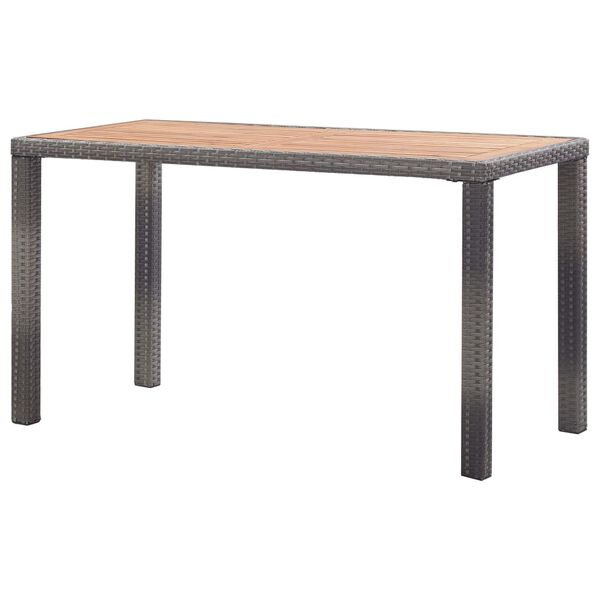 vidaXL Garden Table Anthracite and Brown 123x60x74 cm Solid Acacia Wood