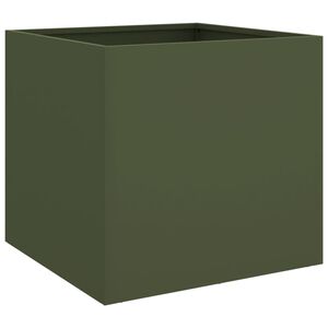 vidaXL Planter Olive Green 42x40x39 cm Steel