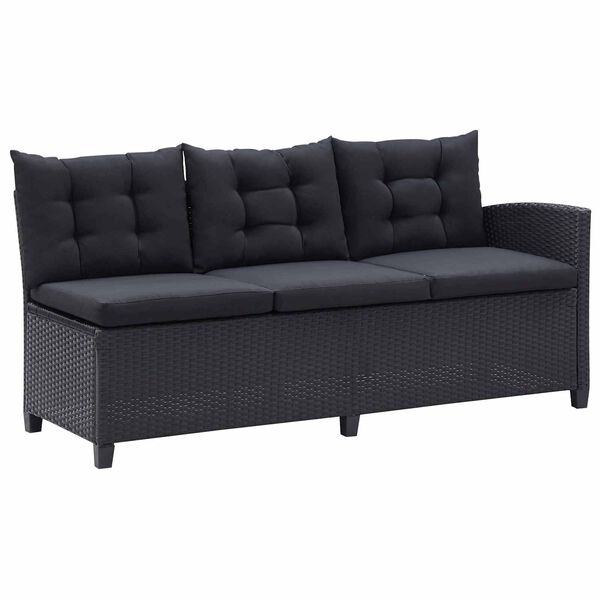 vidaXL Outdoor Furniture Sets Black Poly Rattan