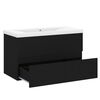 vidaXL Sink Cabinet with Built-in Basin Black Engineered Wood