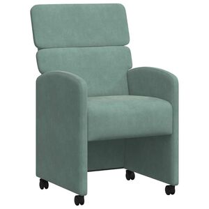 vidaXL Dining Chairs with Wheels 2 pcs Sea green 58 x 65 x 98 cm