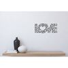 Homemania Wall Decoration Words Love 50x20 cm Steel Black