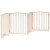 vidaXL Dog Gate with Door Foldable 4 Panels 320 cm Poplar Wood