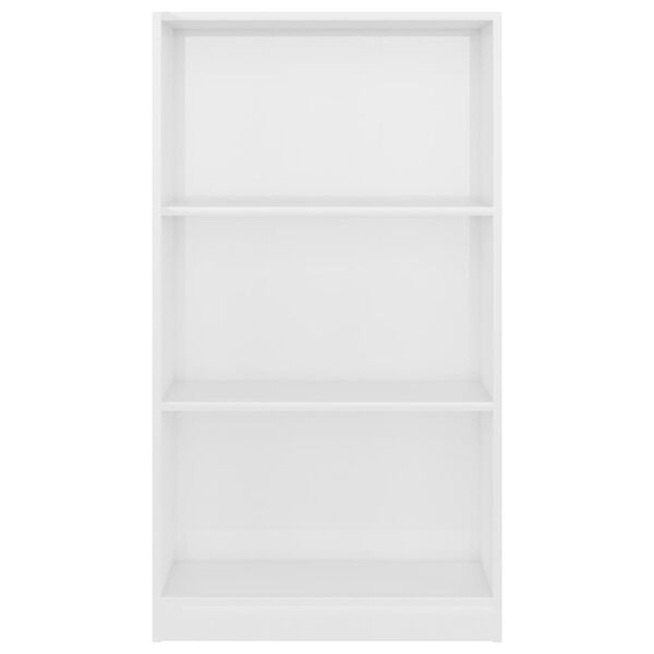 vidaXL 3-Tier Book Cabinet High Gloss White 60x24x109 cm Engineered Wood