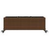 vidaXL Garden Planter with Wheels and 3 Pots Brown 107x32x38 cm Poly Rattan