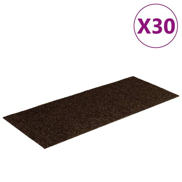 vidaXL Stair Mats Self-adhesive 30 pcs 60x25 cm Brown Rectangular