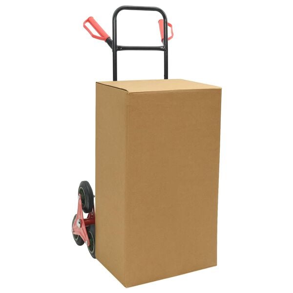 vidaXL Hand Trolley Black and Red 64.5 x 49.5 x 114 cm Steel