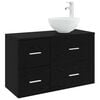 vidaXL Bathroom Furniture Set 2 pcs Black Oak 49.5 x 41 x 80 cm