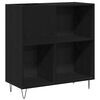vidaXL Record Cabinet Black Oak 85 x 38 x 89 cm Engineered Wood