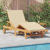 vidaXL Sun Lounger Reclining Beige 200 x 67 x 84 cm Solid Acacia Wood