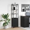 vidaXL Book Cabinet Black Oak 40 x 24 x 161 cm Engineered Wood