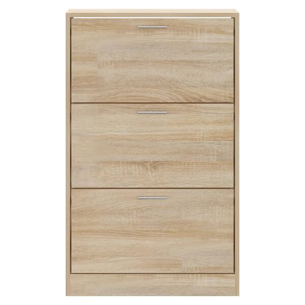 vidaXL Shoe Cabinet Sonoma Oak 63x24x103 cm Engineered Wood