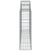 vidaXL Arched Gabion Baskets 9 pcs 200x30x100/120 cm Galvanised Iron