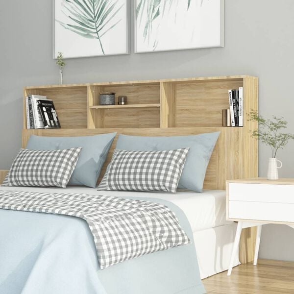 vidaXL Headboard Cabinet Sonoma Oak 160x19x103.5 cm