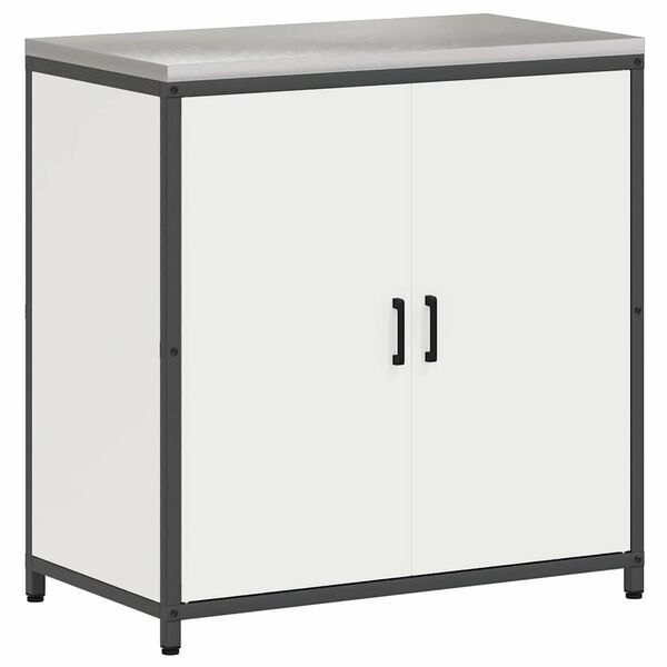 vidaXL Kitchen Storage with Shelf White 90 x 50 x 92 cm Steel