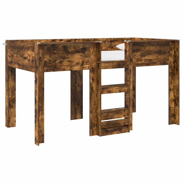 vidaXL Bunk Bed for Kids Smoked Oak 100 x 200 cm Engineered wood