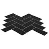 vidaXL Herringbone Tile 10 pcs Black 30 x 30 cm Polyurethane and PET