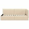 vidaXL Corner Bed Frame with Headboard Cream 90 cm x 190 cm Velvet