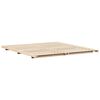 vidaXL Floor Bed Frame Brown 200 x 220 cm Solid pine wood