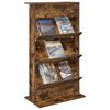 vidaXL Magazine Rack Smoked Oak 70 x 41 x 126 cm Engineered Wood