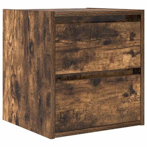 vidaXL Wall-mounted Bedside Cabinet Smoked Oak 38x34x40 cm