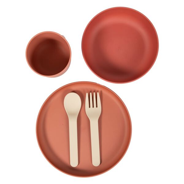 Bo Jungle 5 Piece Baby Tableware Set CPLA Terracotta