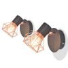vidaXL Wall Lamp | Set of 2 | Black and copper | Metal base | Small