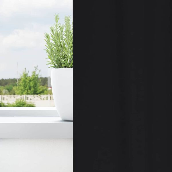 vidaXL Blackout Curtains with Rings 2 pcs Black 260 x 140 cm Polyester