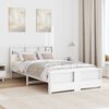 vidaXL Bed Frame with Headboard White 135 x 190 cm Engineered Wood