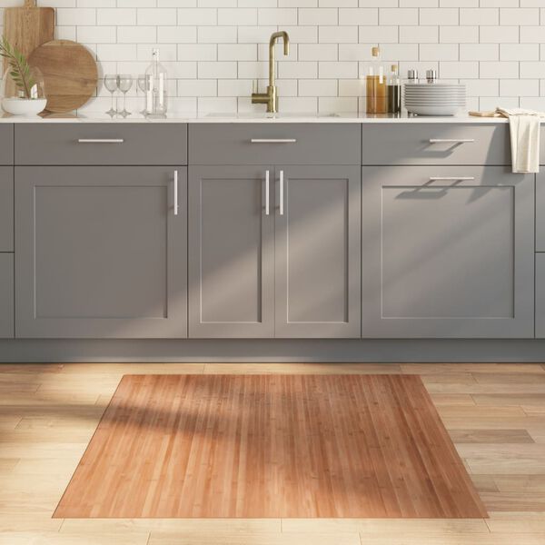 vidaXL Rug Square Nature 100x100 cm Bamboo