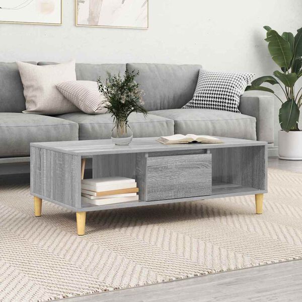 vidaXL Coffee Table Grey Sonoma 102 x 55 x 35 cm Engineered Wood