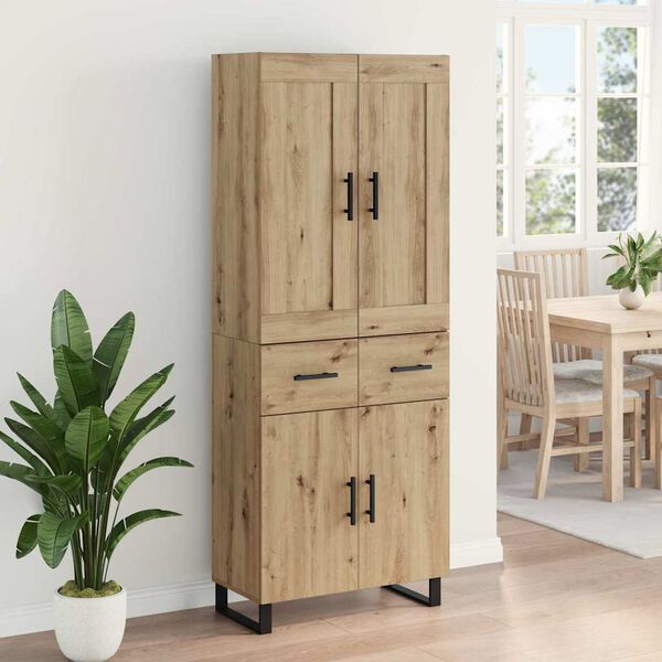 vidaXL Highboard Artisan Oak 69.5 x 34 x 180 cm Engineered Wood