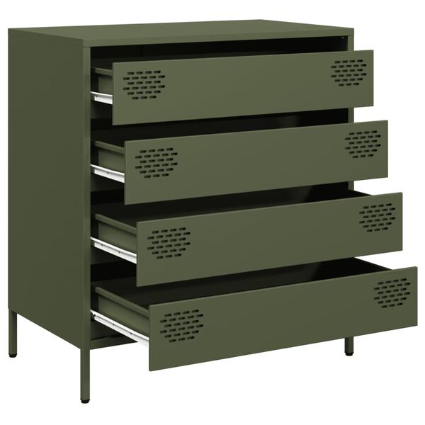 vidaXL Sideboard&nbsp;Olive Green 68x39x73.5 cm Cold-rolled Steel