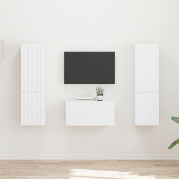 vidaXL TV Cabinet Set 5 pcs White Engineered Wood
