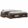 vidaXL Bed Frame without Mattress Brown Oak 150x200 cm King Size Engineered Wood