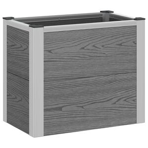 vidaXL Garden Raised Bed Grey 50 x 30 x 22 cm WPC and Aluminium