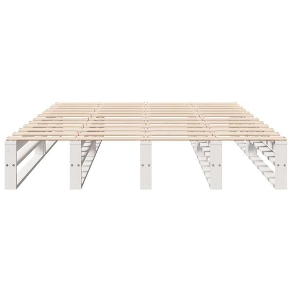 vidaXL Bed Frame without Mattress White 120x190 cm Small Double Solid Wood Pine
