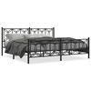 vidaXL Metal Bed Frame without Mattress with Footboard Black 193x203cm