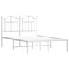 vidaXL Metal Bed Frame without Mattress with Headboard White 120x200cm