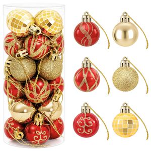 vidaXL Christmas Ball Set 72 pcs Gold and Red Dia. 3 cm Plastic